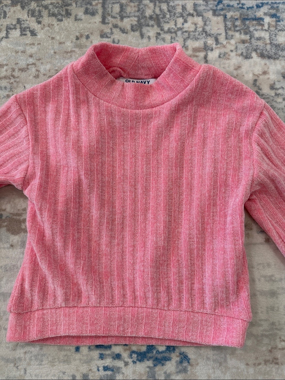 Pink Ribbed Mock Neck Sweater - Picture 3 of 4